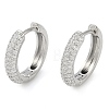 Rack Plating Ring Brass Micro Pave Cubic Zirconia Hoop Earrings EJEW-Z059-12P-01-1