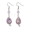 Natural Amethyst Teardrop Dangle Earrings EJEW-JE06719-2