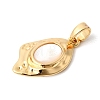 Natural White Shell Pendants KK-Z149-18G-2
