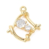 Brass Micro Pave Cubic Zirconia Pendants KK-D091-04G-1
