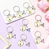 3Pcs Glass Pearl & Resin & Alloy Glass Keychains KEYC-YW00227-01-4