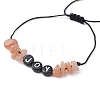 Natural Sunstone Chip Braided Bead Bracelets BJEW-JB09608-02-2