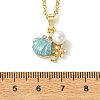Summer Beach Alloy Enamel Sea Animal Pendant Brass Cable Chain Necklaces NJEW-JN06635-5