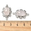 Natural Rose Quartz Faceted Oval Connector Charms G-G181-06P-10-3