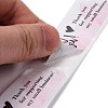 Pink Rectangle Paper Thank You Stickers DIY-C042-07C-4