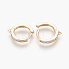 Brass Micro Pave Cubic Zirconia Huggie Hoop Earring Findings LS-KK-O112-13LG-2