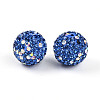 Polymer Clay Pave Rhinestone Beads X-RB-T018-01B-1