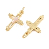 Brass Micro Pave Clear Cubic Zirconia Pendants CU-CBA9482-05G-02-2