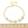 Brass Micro Pave Clear Cubic Zirconia Charm Bracelets for Women BJEW-C083-09G-5
