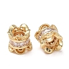 Brass Pave Clear Cubic Zirconia Beads KK-L272-06G-2