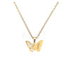 304 Stainless Steel Filigree Butterfly Engraved Sisters BFF Pendant Necklaces for Women FS-WG8B29F-02-1