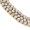 304 Stainless Steel Rhinestone Cup Chain Multi-strand Bracelets for Women BJEW-P376-01G-03-2