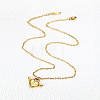 304 Stainless Steel Heart Lock with Angel Wings Pendant Necklaces for Women WG91D89-01-4