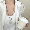 Adjustable Brass Beaded Heart Pendant Necklaces for Women WG3FF90-02-2