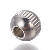 201 Stainless Steel Grooved Beads STAS-P239-24P-2
