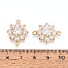 Brass Pave Clear Cubic Zirconia Connector Charms KK-N284-14G-3