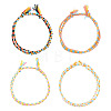 4Pcs 4 Colors Bohemian Cotton Cord Braided Bracelets BJEW-TA0001-26-1