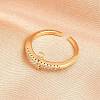 Brass Micro Pave Cubic Zirconia Cuff Rings KK-H093-19G-3