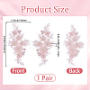1Pair Flower Shape Polyester & Sequin Embroidery Cloth Iron On Patches DIY-CY0003-82B-2