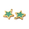 Synthetic Malachite Star Charms STAS-A080-06G-3