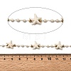 Handmade 304 Stainless Steel Synthetic Turquoise Starfish Link Chains CHS-L032-05G-03-2