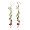 Acrylic & Handmade Lampwork & ABS Plastic Imitation Pearl  Dangle Earrings EJEW-JE07512-3