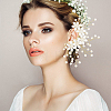 ANATTASOUL 2Pcs 2 Style PVC/Plastic Pearl Beaded Flower of Life Cuff Earrings EJEW-AN0001-60-6