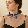 2Pcs 2 Colors Gauze Bowknot Fabric Choker Necklaces for Women AJEW-CP0011-95-6