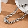 304 Stainless Steel Cable Chain Link Bracelets for Women BJEW-M051-01P-2