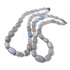 Dyed Natural Agate Cuboid Graduated Beaded Necklaces with Alloy Clasps NJEW-C113-01D-4