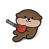Bank Beaver with Word Swoo & Heart Shape Arrow Enamel Pins JEWB-K019-02B-EB-1