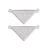 Brass Micro Pave Clear Cubic Zirconia Connector Charms KK-E068-VC480-2