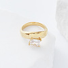 304 Stainless Steel Glass Finger Rings MD8256-2-2
