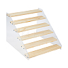 Rectangle Acrylic with Wood Minifigures Organizer Display Risers ODIS-WH0038-102D-1