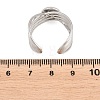304 Stainless Steel Open Cuff Ring Components STAS-F366-06A-P-2