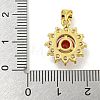 Flower Rack Plating Brass Micro Pave Cubic Zirconia Pendants KK-G513-92G-4