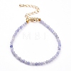 Faceted Natural Tanzanite Beaded Bracelets for Women BJEW-JB05928-01-2