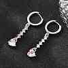 Brass Micro Pave Cubic Zirconia Hoop Dangle Earrings KK-CBA8324-07P-01-1