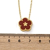 304 Stainless Steel Dark Red Enamel 5-Petal Flower Pendant Necklaces for Women NJEW-U032-17G-04-5