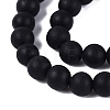 Natural Black Stone Bead Strands G-R193-01-6mm-4