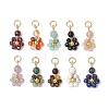 10Pcs 10 Styles Copper Wired Gemstone Pendants PALLOY-JF02922-1