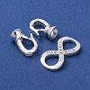 Rack Plating Brass Micro Pave Cubic Zirconia Fold Over Clasps KK-K377-12S-3