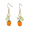 Handmade Glass Seed Beads Apple Dangle Earrings EJEW-MZ00575-04-2