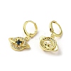 Planet Real 18K Gold Plated Brass Dangle Leverback Earrings EJEW-Q797-17G-2