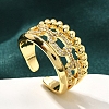 Rack Plating Brass Micro Pave Clear Cubic Zirconia Cuff Finger Rings for Women RJEW-M028-30G-01-1