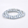 Pearl Luster Plated Imitation Opalite Glass Faceted Drum Beads Strands GLAA-A032-6mm-PL14-2