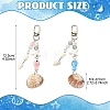 Handmade Porcelain & Natural White Jade & Natural Shell & Glass Pendant Decorations HJEW-YW00516-01-3