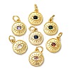 Brass Micro Pave Cubic Zirconia Pendants ZIRC-I368-02G-1