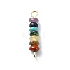 7 Chakra Gemstone Beaded Connector Charms X-PALLOY-JF02531-02-3