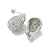 Teardrop with Heart Rack Plating Brass Stud Earrings with Cubic Zirconia EJEW-Z035-06P-2